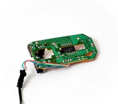 Small electronic device printed circuit board with elements . 스톡 사진
