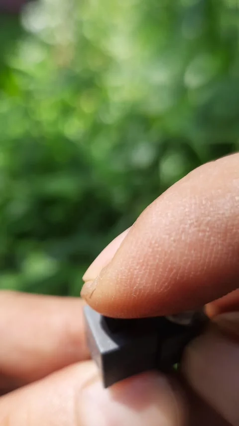 Small electronic push button switches, hands pressing tactile switch compon.. Stock Footage 342628756