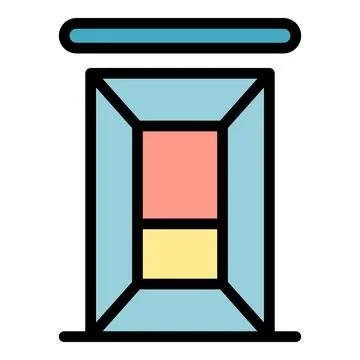 Small elevator icon color outline vector 스톡 일러스트