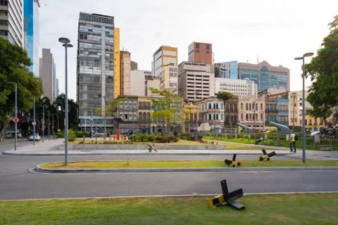 Small Empty City Square in Rio de Janeiro 스톡 사진