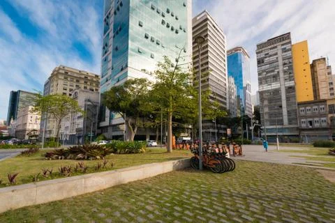 Small Empty City Square in Rio de Janeiro 스톡 사진