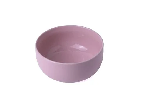 Small empty light purple ceramic bowl isolated on a plain white background Stock Photos