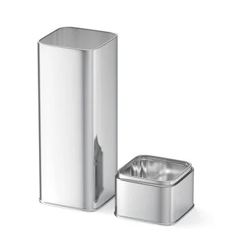 Small empty shiny metal box with a lid Illustrazione stock