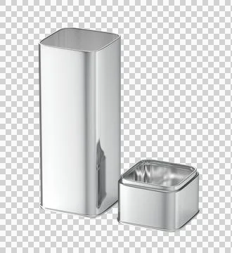 Small empty shiny metal box with a lid Illustrazione stock