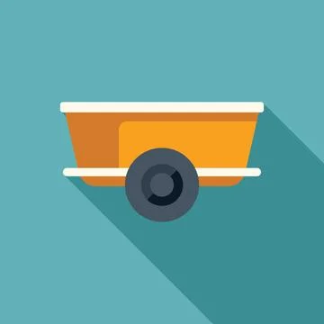 Small empty trailer isolated on blue background icon 스톡 일러스트