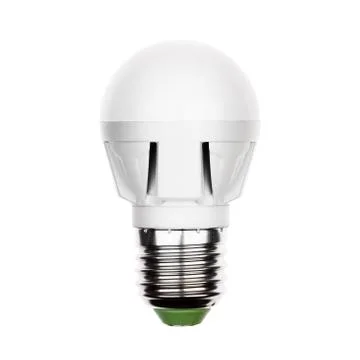 Small energy saving LED light bulb lamp with e27 socket. Stock Photos