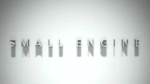 Small engine 3D title animation white text on a white background Stock Footage 299758140