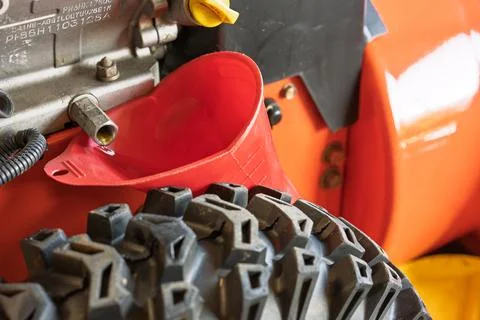Small Engine Oil Change Funnel Service Stock Photos