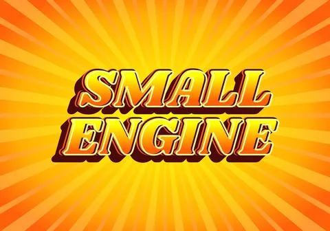 Small engine. Text effect in gradient yellow orange color, 3D look. Yellow .. Stock Illustration