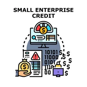 Small enterprise credit application and financial risk assessment Stock Illustration