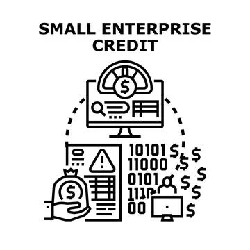Small enterprise credit application and financial risk assessment Stock Illustration
