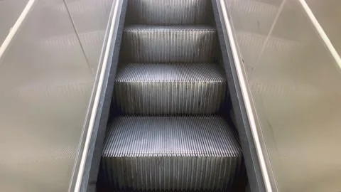 Small Escalator To Exit From Paris Underground Metro Stock Footage 224364367