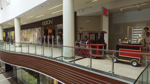 Small excursion train in VEGAS shopping mall in Moscow, Russia Stock Footage 64084054