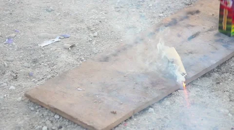 A small explosion of a petard Stock-Footage 62503053