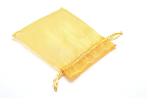 Small fabric pouch on white background Stock Photos