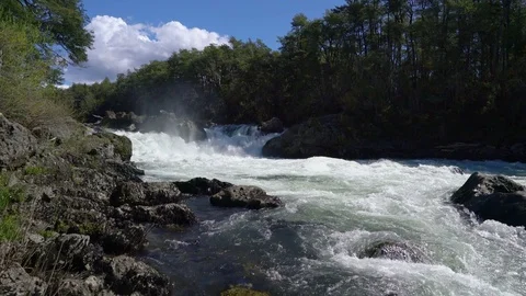 Small falls and whitewater Stock Footage 73249010