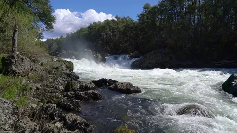 Small falls and whitewater Stock Footage 73249028