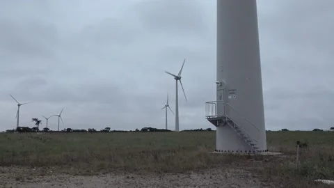 A Small Farm of Wind Turbines Stock Footage 205030253