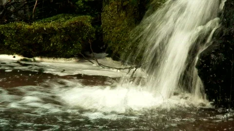 Small fast flowing waterfall 1 Stock Footage 636009