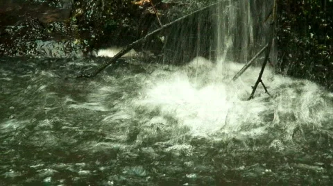 Small fast flowing waterfall 2 Stock Footage 635998