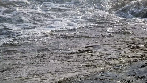 Small fast stream flow on beautiful river Stock Footage 88398493