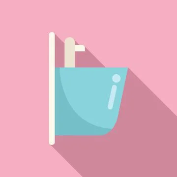 Small faucet icon flat vector. Pipe sewer Stock Illustration