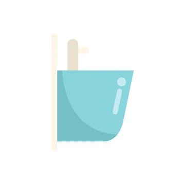 Small faucet icon flat vector. Pipe sewer Stock Illustration