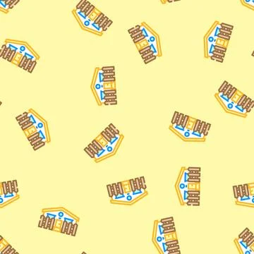 Small fence mobile home vector seamless pattern Ilustración de archivo