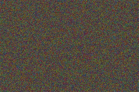 Small filled circles with random colors on a black background that look lik.. Stock Photos