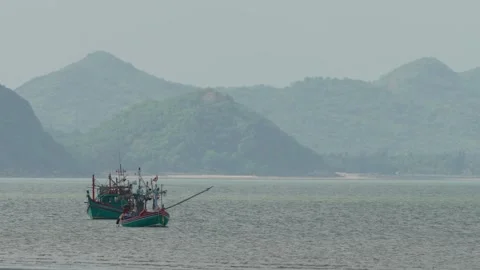 Small finish vessel floating on the water. Stock Footage 329551994
