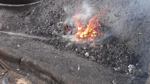 Small Fire Burning Stock Footage 340766879
