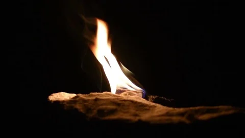 A Small Fire Stock Footage 71194222
