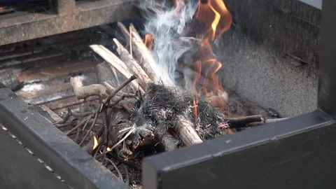 Small fire Stock Footage 127868885