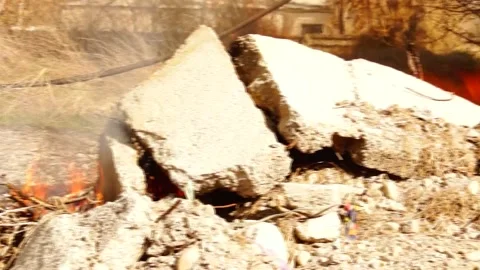 A small fire. Stock Footage 238633748