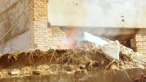 A small fire. Stock Footage 238633749