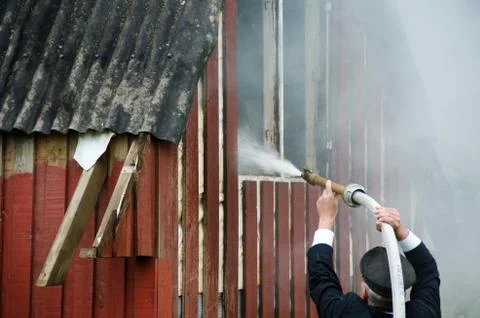Small fire in a house Stock Photos