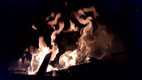 Small Fire at Night 2 Stock Footage 130670085