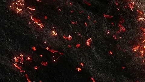 Small Fire Sparks Spreading MAC Stock Footage 74549475