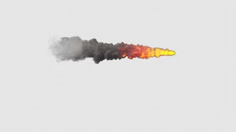 Small Fireball With Gray Smoke Tail And Alpha 動画素材 339302277