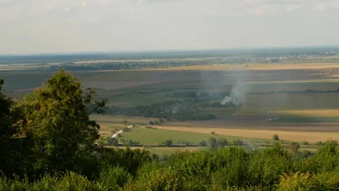 Small fires in the fields. Stock Footage 139091497