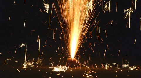 Small firework in clay jar Stock Footage 36664194