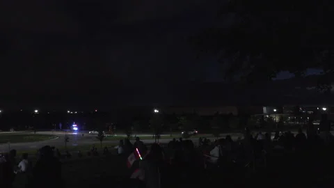 Small fireworks display during COVID 19 pandemic on Canada day Stock-Footage 156621643