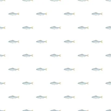 Small fish creating a seamless repetitive pattern Illustrazione stock