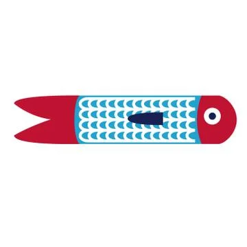 Small fish flat illustration on white Stock Illustration