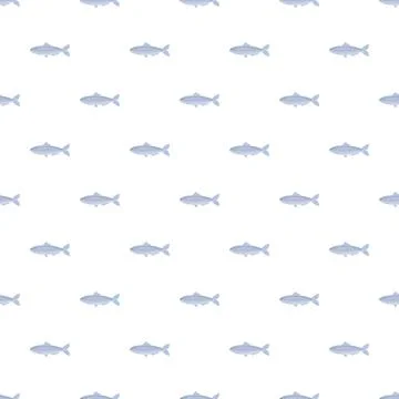 Small fish repeating pattern on white background Illustrazione stock