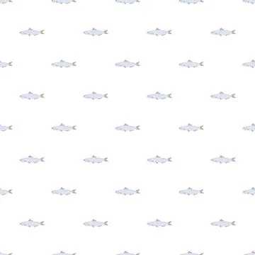 Small fish seamless pattern marine animal life Illustrazione stock