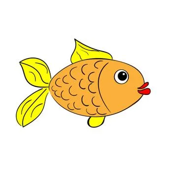 Small fish on a white background Stock Illustration