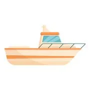 Small fishing boat icon cartoon style Royalty Free Vector