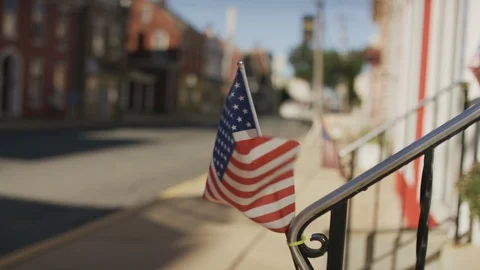 Small flag blowing in the wind. Video stock 102789621