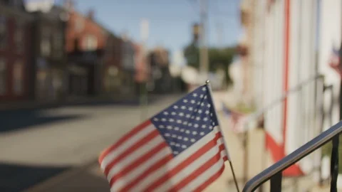 Small flag blowing in the wind. Video stock 102789984